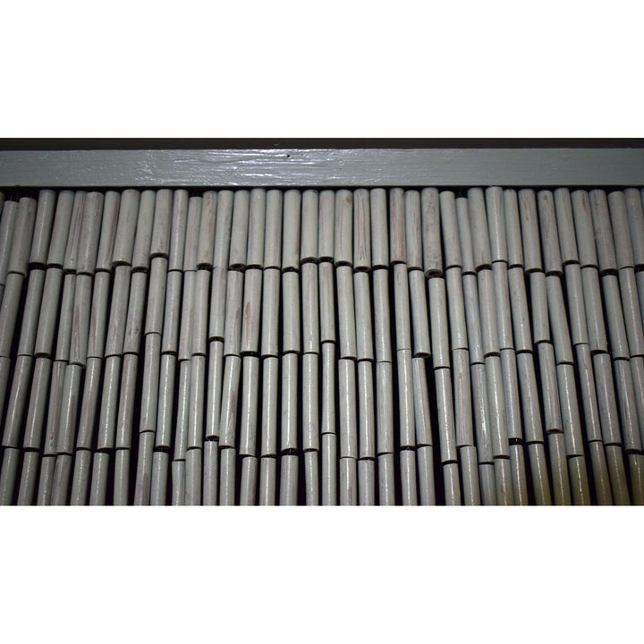 Handmade Retro Red Phone Booth Bamboo Beaded Curtain Beads Wood Hand Painted - Diamond Home USA