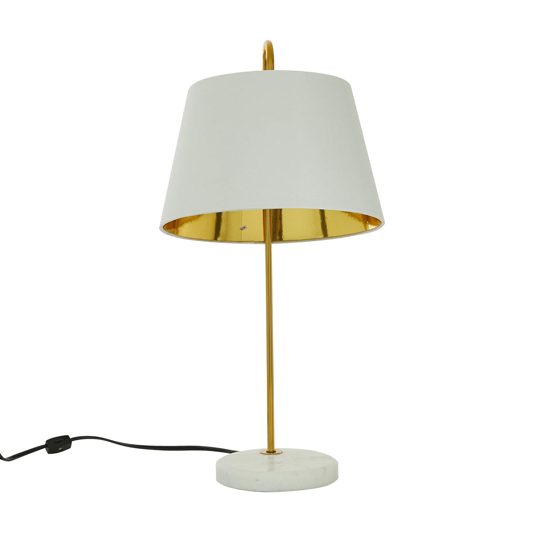 White and Gold Table Lamp with Marble Base 11" X 22.5" 11 22 Modern Contemporary - Diamond Home USA