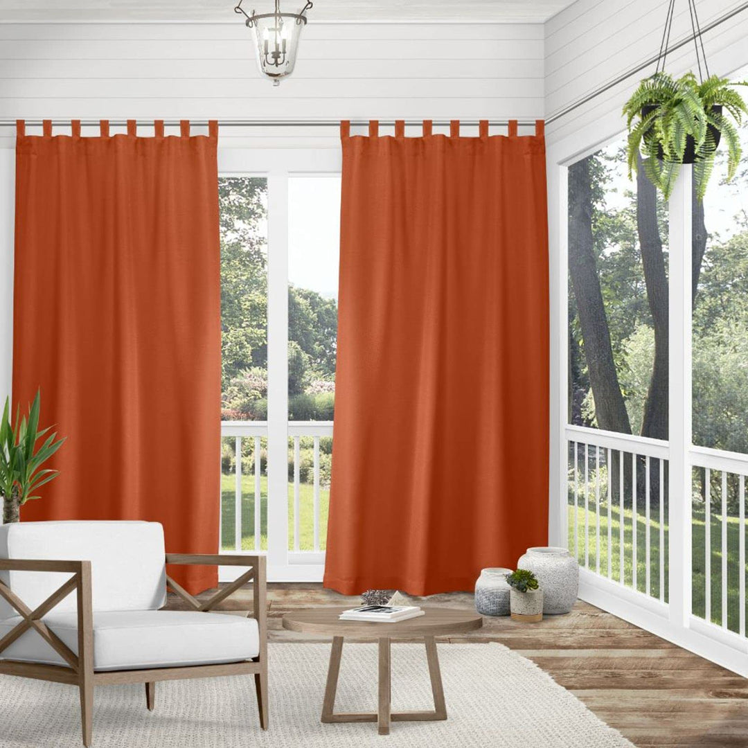 Exclusive Home Cabana Solid Indoor/Outdoor Light Filtering Hook-and-Loop Tab Top