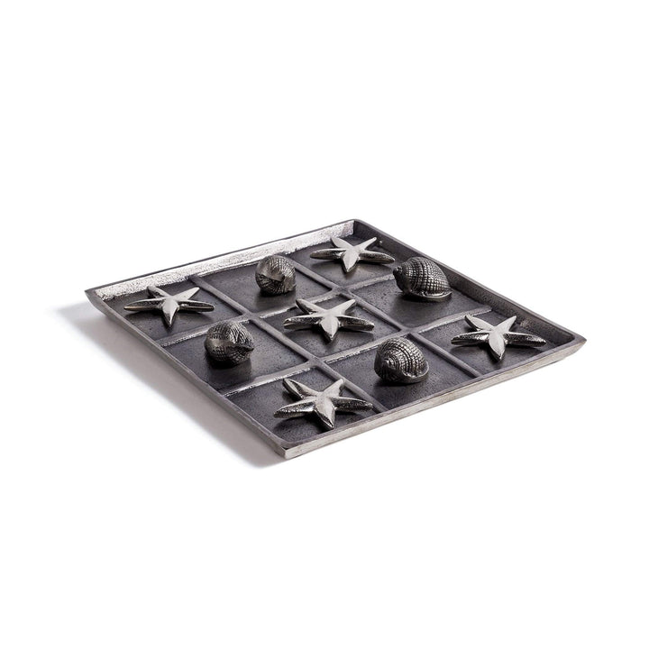 Beach Brushed Nickel Tic Tac Toe Grey Silver Modern Contemporary Nautical