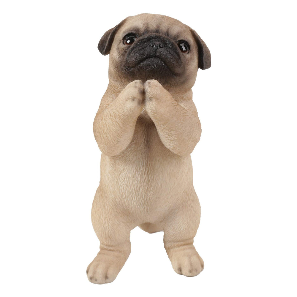 Praying Pug Puppy Statue Brown Polyresin - Diamond Home USA
