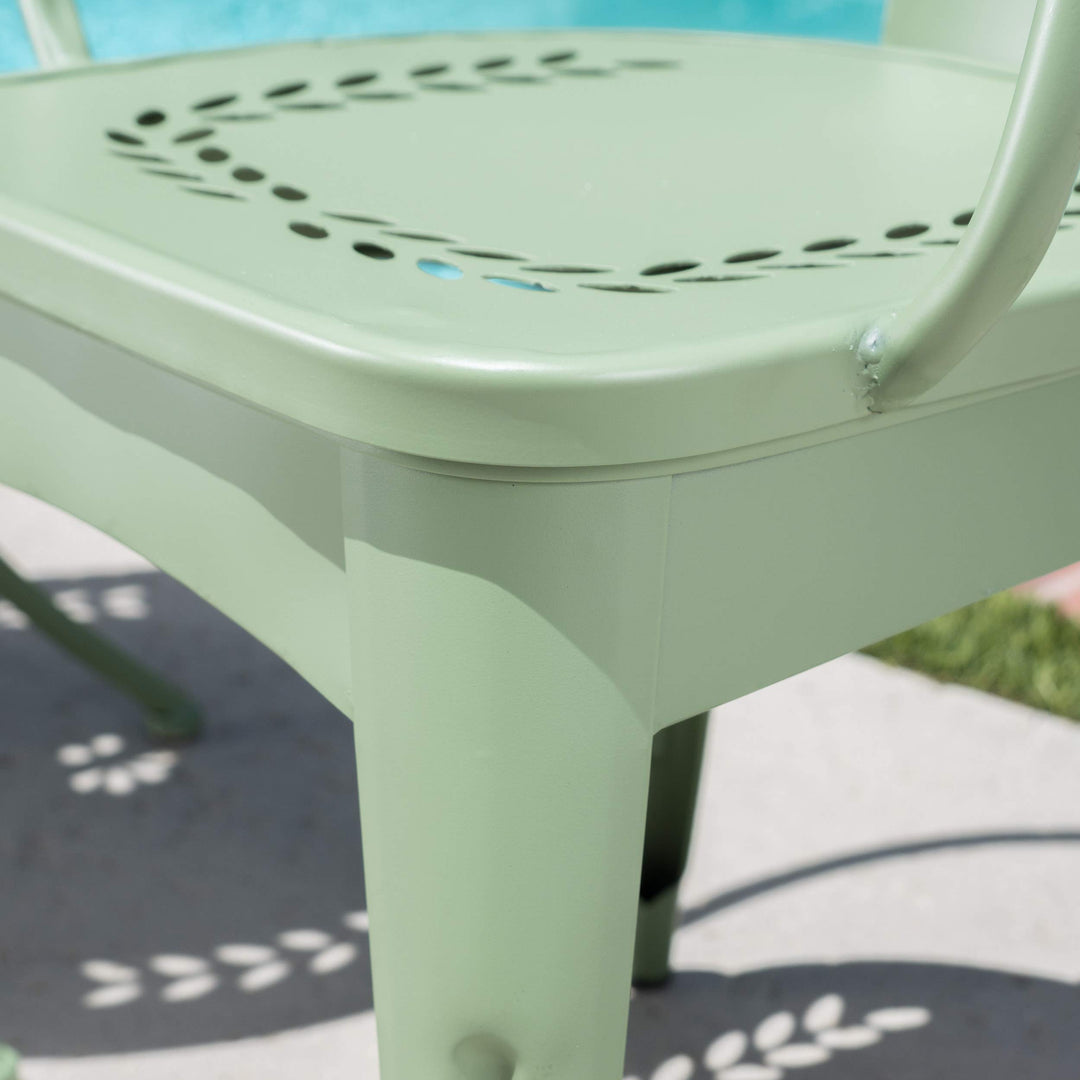 Christopher Knight Home 301284 "Lourdes CKH Outdoor Metal Bistro Set Matte Green - Diamond Home USA