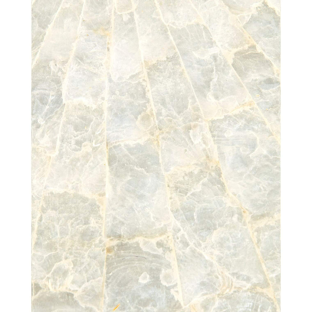 Round End Table White Nautical Coastal Wool Natural Finish Handmade - Diamond Home USA