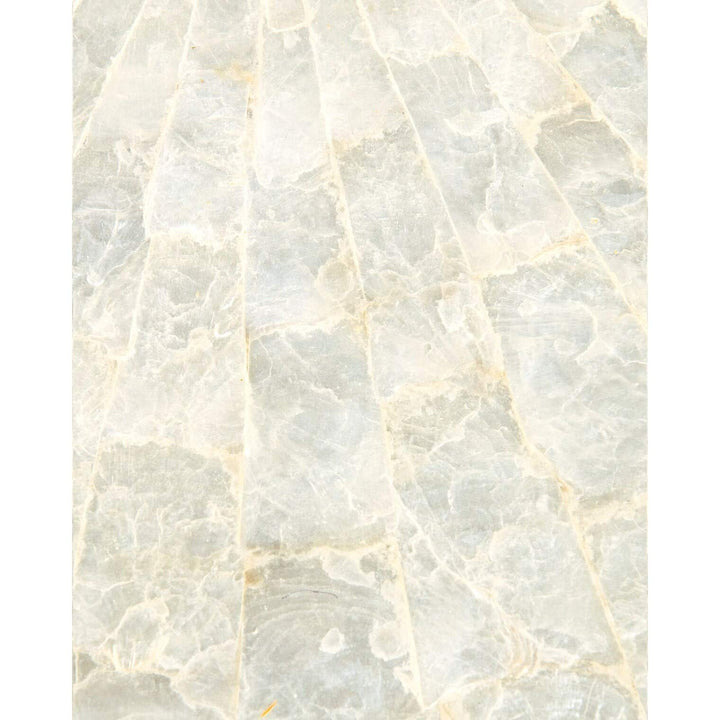 Round End Table White Nautical Coastal Wool Natural Finish Handmade - Diamond Home USA