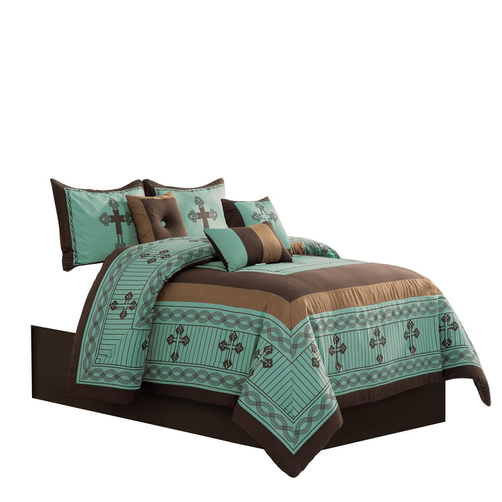 ESCA Western Cross 7 Piece Comforter King - Diamond Home USA