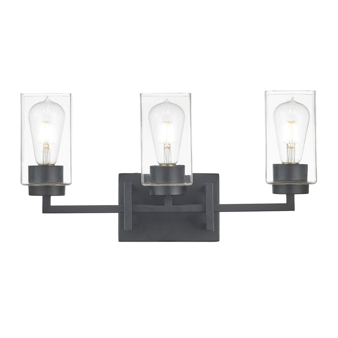 3 Light Matte Black Vanity Transitional Metal Dimmable - Diamond Home USA