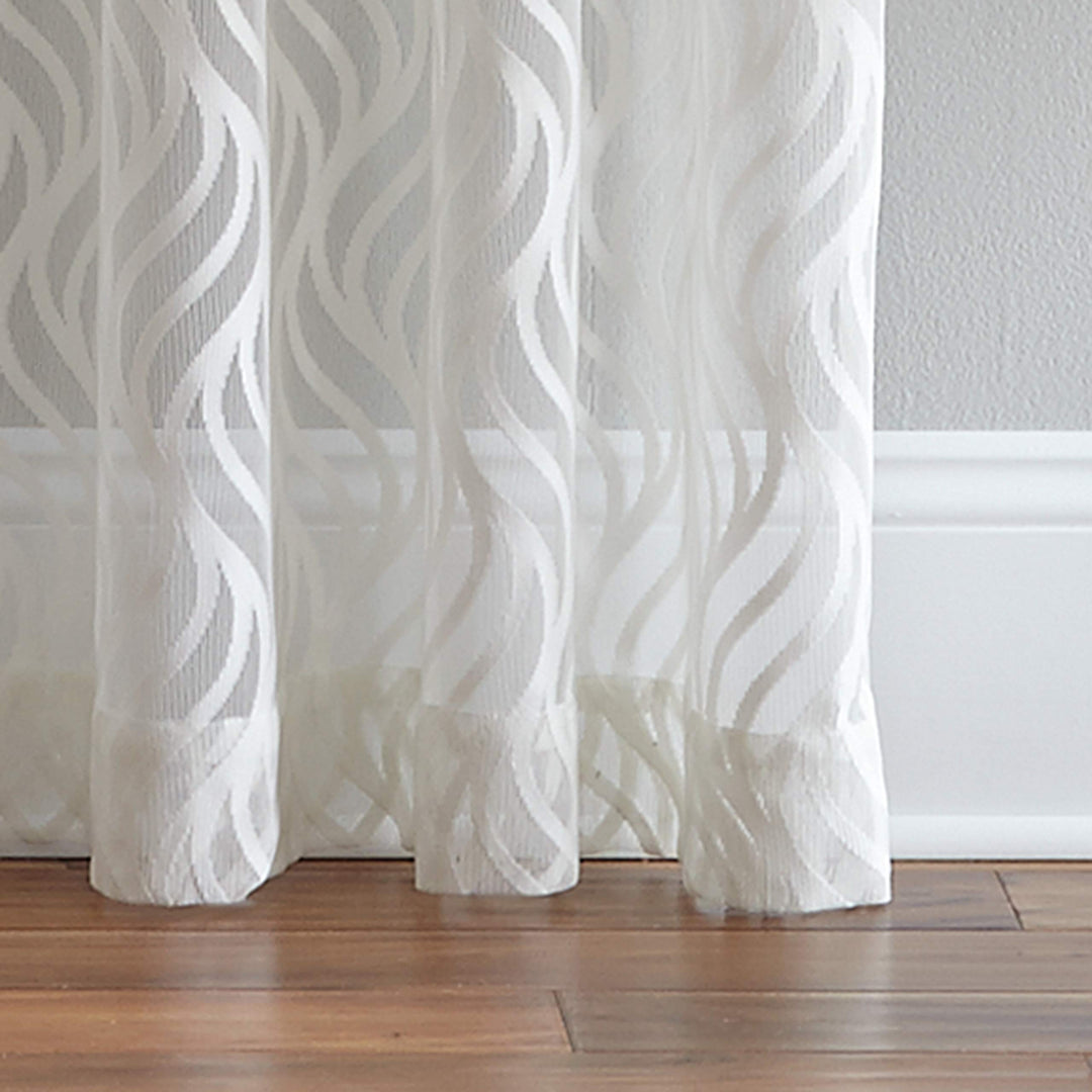 CHF 1Z41220AWT Lyric Curtain Panel 95" White - Diamond Home USA