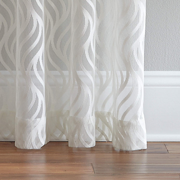 CHF 1Z41220AWT Lyric Curtain Panel 95" White - Diamond Home USA