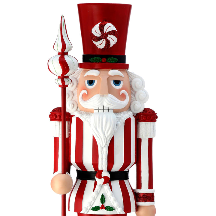 24" Resin Peppermint Nutcracker Red Polyresin - Diamond Home USA