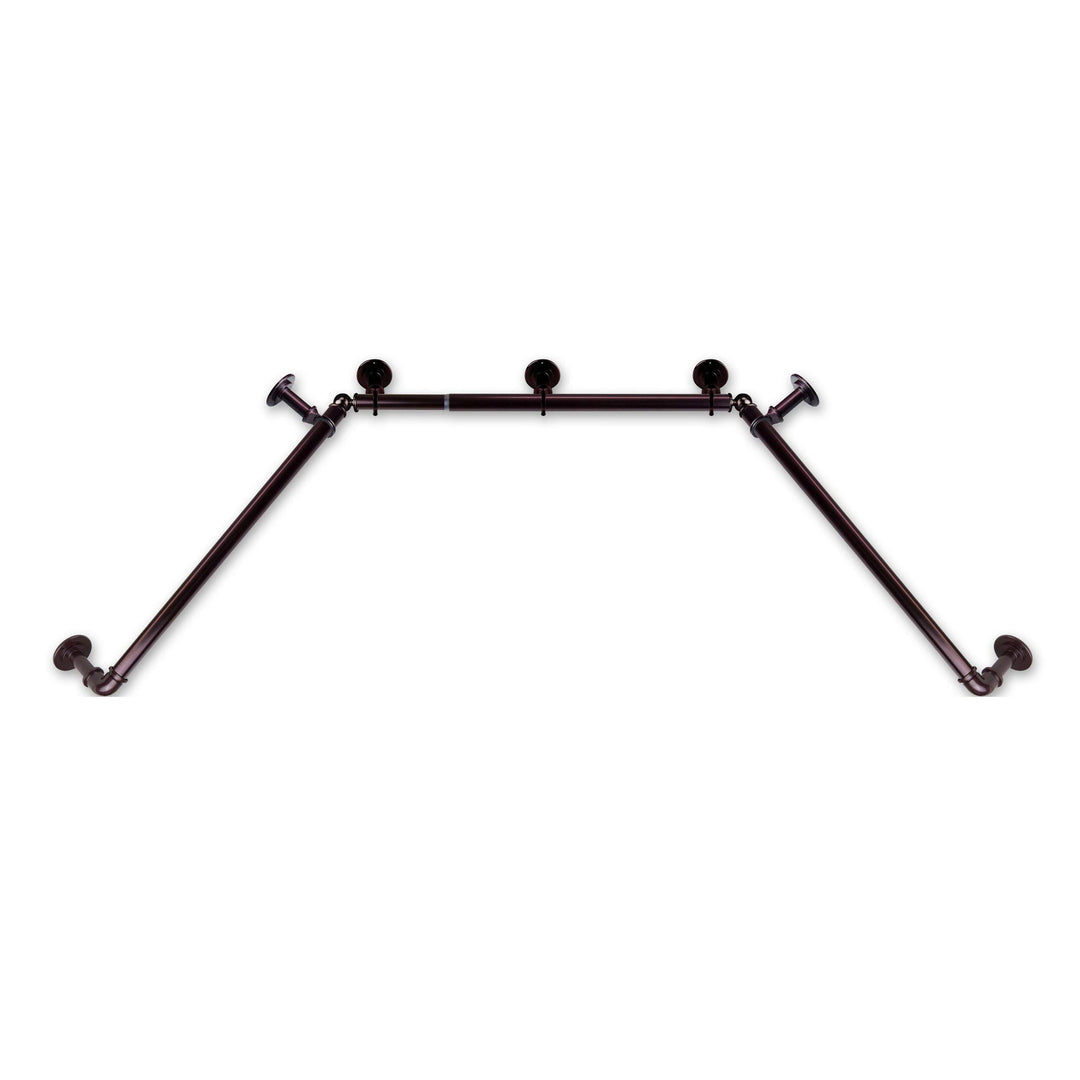 Rod Desyne 1 inch Pipe Bay Window 23" 41"-78"-Bronze Single Curtain Rod Set Bronze Finish - bronze