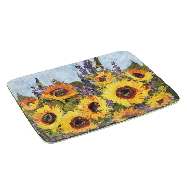 Certified International Sunflower Bouquet Rectangular Platter 16" x 12" Large - Diamond Home USA