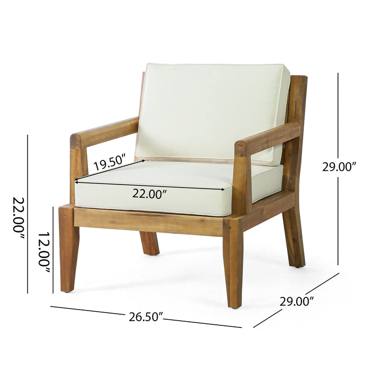 Christopher Knight Home 317966 Rossville Club Chair Teak + Beige - Diamond Home USA