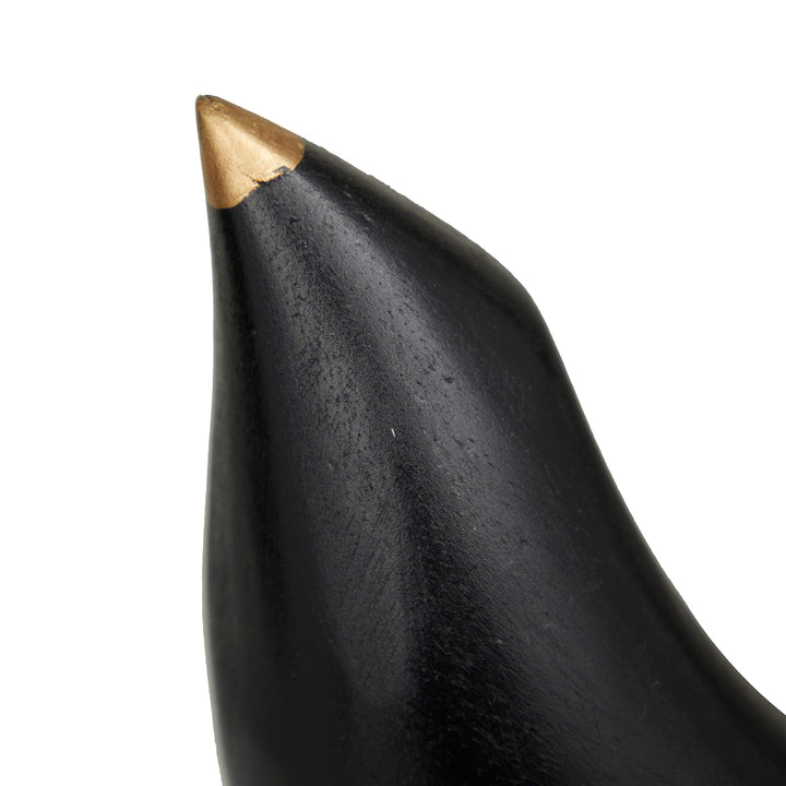 Black Wood Traditional Birds Sculpture (Set of 2) S/2 13" 11" h Animals Handmade - Diamond Home USA