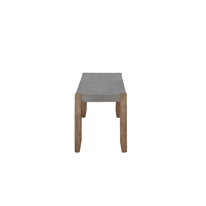 Enchanted Acre 40-inch Faux Concrete and Wood Bench Grey Solid MDF Lacquer - Diamond Home USA
