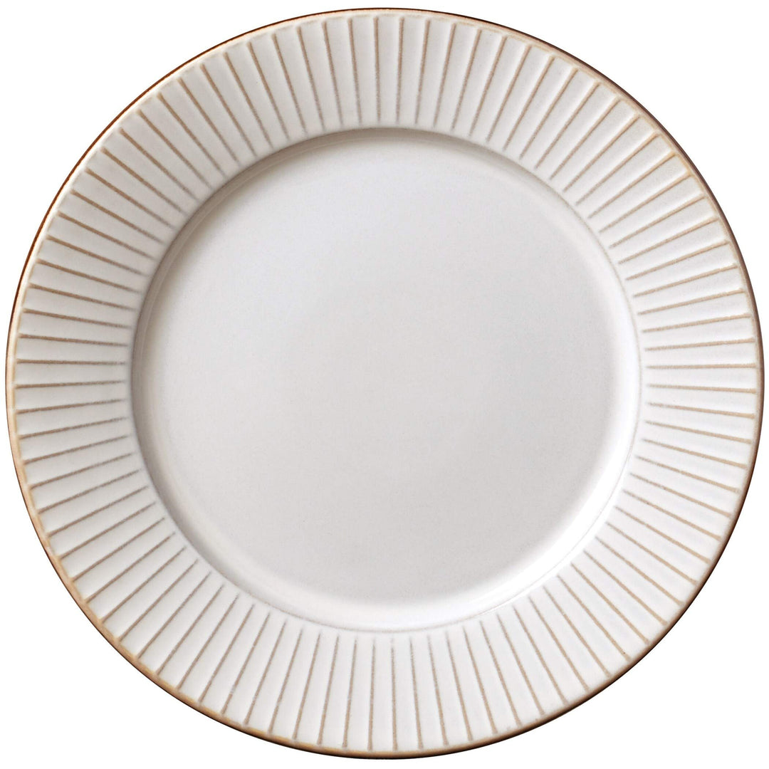 Tabletops Gallery 12pc Embossed Ivory Round Dinnerware Set Textured Modern - Diamond Home USA