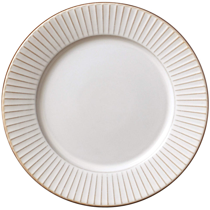 Tabletops Gallery 12pc Embossed Ivory Round Dinnerware Set Textured Modern - Diamond Home USA