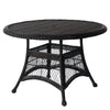 Jeco Wicker Round Dining Table 44" Black