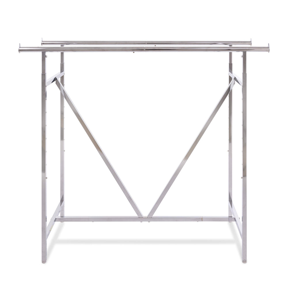 Econoco - Adjustable Heavy Duty Double Bar Retail Clothing Rack Rectangular - Diamond Home USA