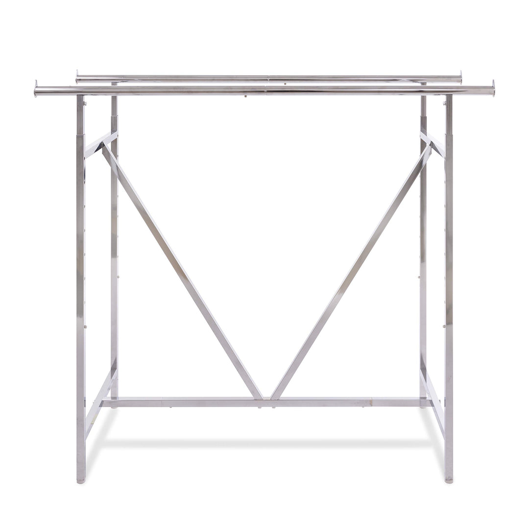 Econoco - Adjustable Heavy Duty Double Bar Retail Clothing Rack Rectangular - Diamond Home USA