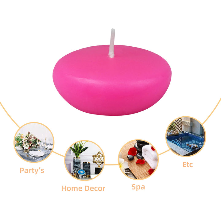 Zest Candle 24-Piece Floating Candles 2.25-Inch Hot Pink