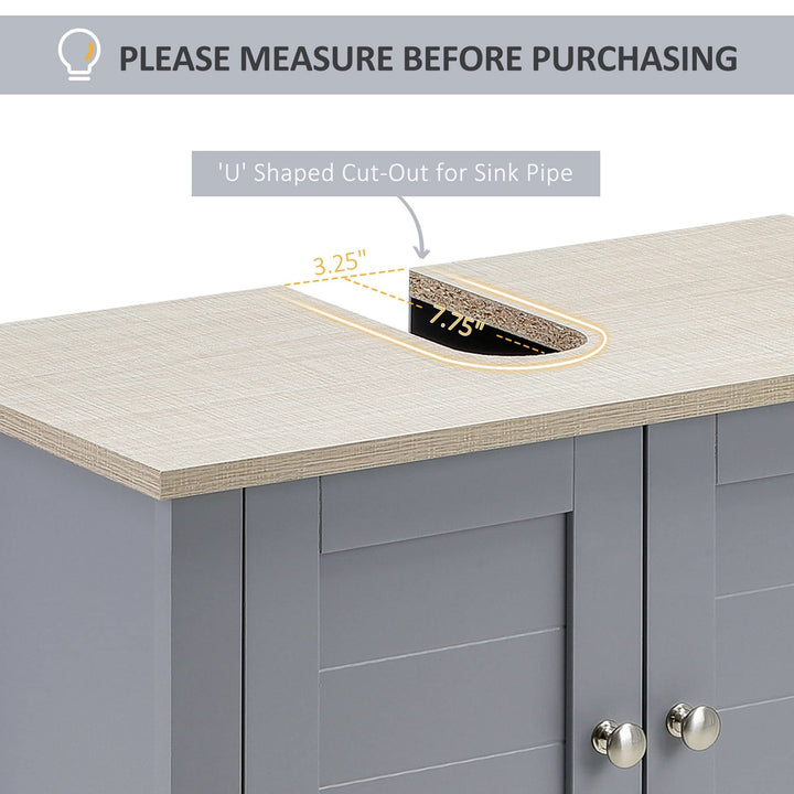 Bathroom Under Sink Cabinet Vanity Unit Pedestal Design with Adjustable Shelf - Diamond Home USA