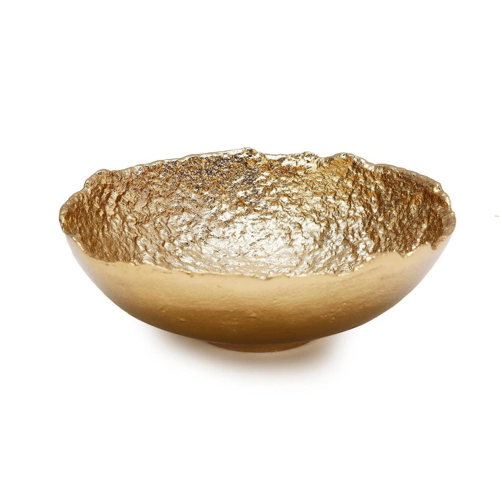 11.5" Gold Bark Raw Edged Bowl 11.5" d Stainless Steel - Diamond Home USA