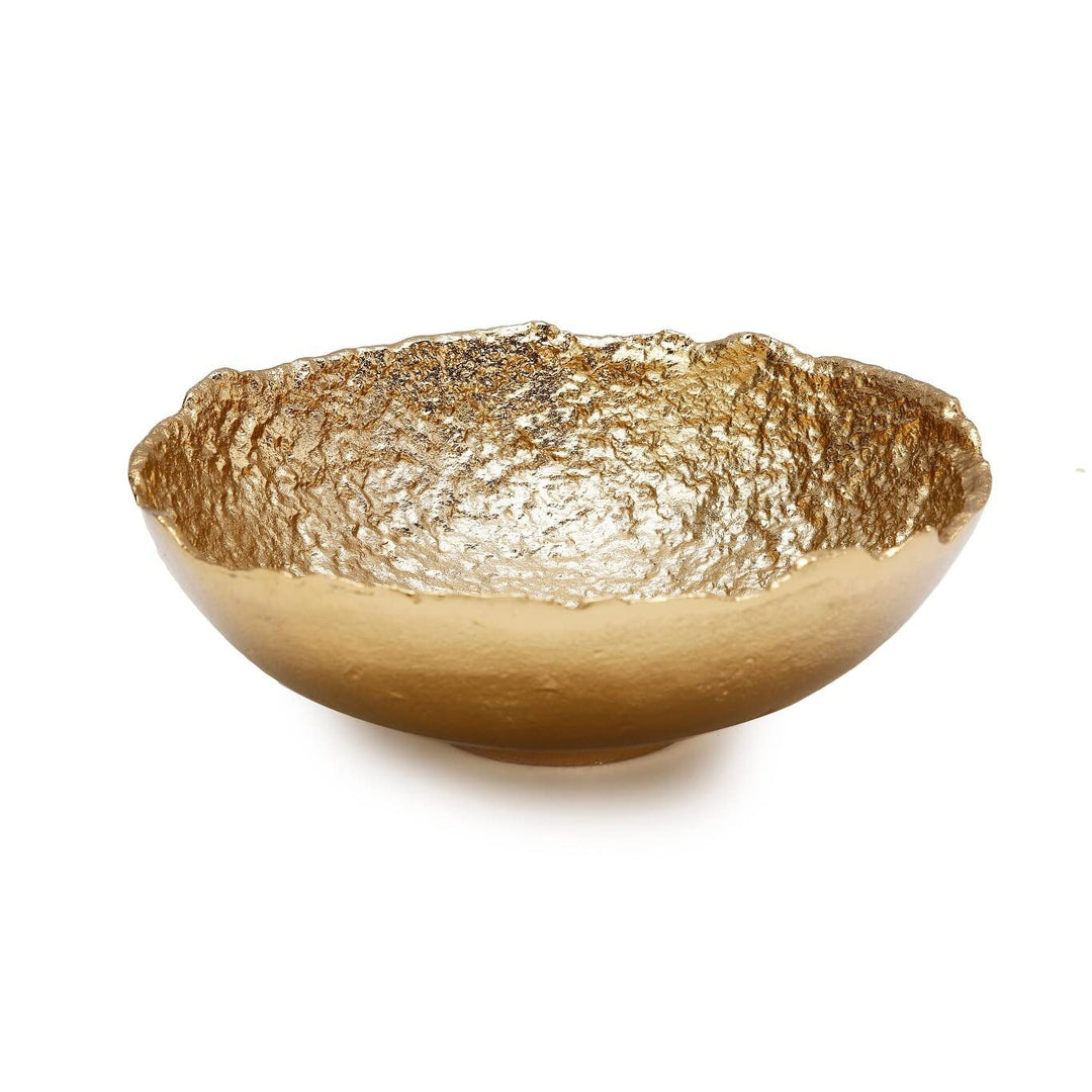 11.5" Gold Bark Raw Edged Bowl 11.5" d Stainless Steel - Diamond Home USA