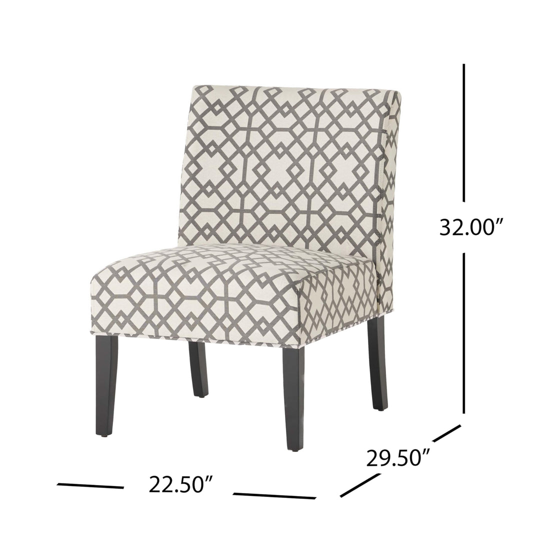 Christopher Knight Home Kassi Fabric Accent Chair Grey Geometric Patterned - Diamond Home USA