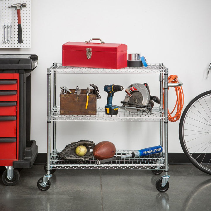 TRINITY EcoStorage Heavy Duty 3 Tier Rolling Cart for Kitchen Organization - Diamond Home USA