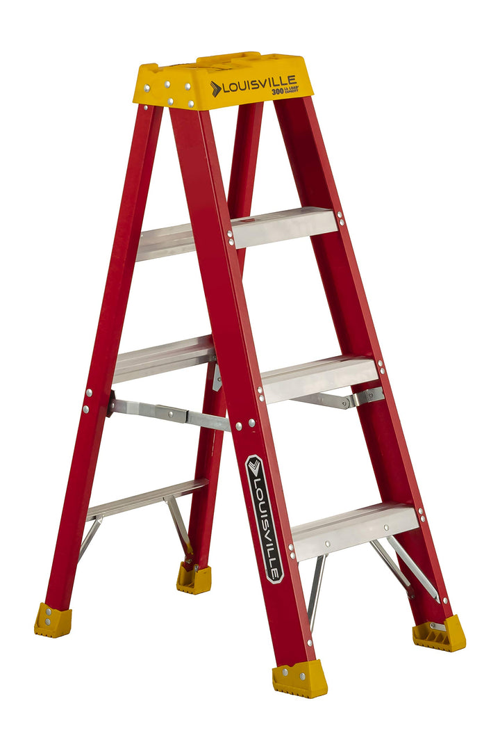Louisville Ladder 4-Foot Fiberglass Step Ladder 300-Pound Load Capacity Type