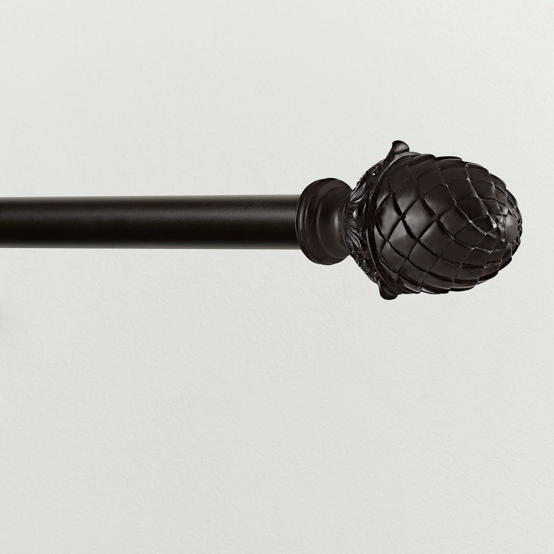 Exclusive Home Acorn 1" Curtain Rod and Coordinating Finial Set Matte Bronze - Diamond Home USA