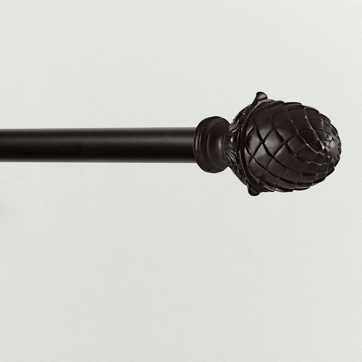 Exclusive Home Acorn 1" Curtain Rod and Coordinating Finial Set Matte Bronze - Diamond Home USA