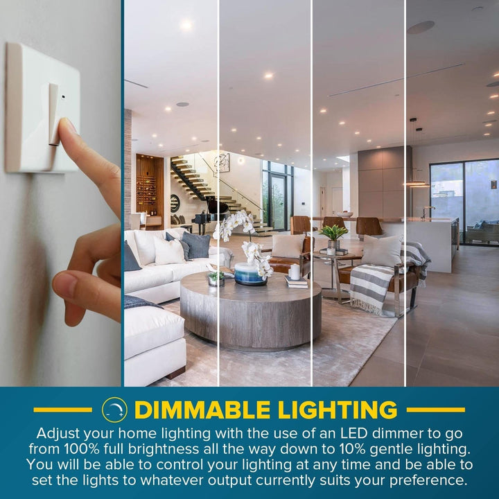 4" Recessed Lighting Led Can Light 5 Color Options 10w=60w Dimmable Wet Rated Ic - Diamond Home USA