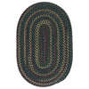 Oval Farmhouse Rug Dark Forest Green Braided Weave Oblong Area Rug Reversible 3' x 5' Oval - Deep Forest
