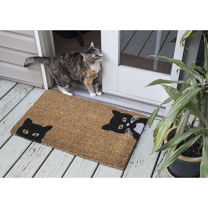 entryways Handmade Doormat - Peeping Cats 18"x30" - Diamond Home USA
