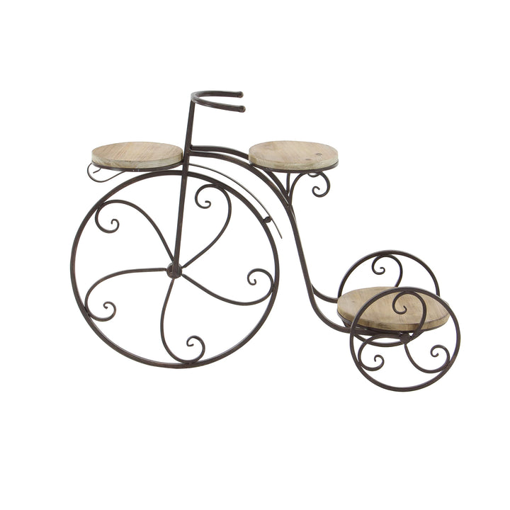 Studio 350 Farmhouse 23 Inch Antique Bronze Bicycle Plant Stand by Studio .350 - Diamond Home USA