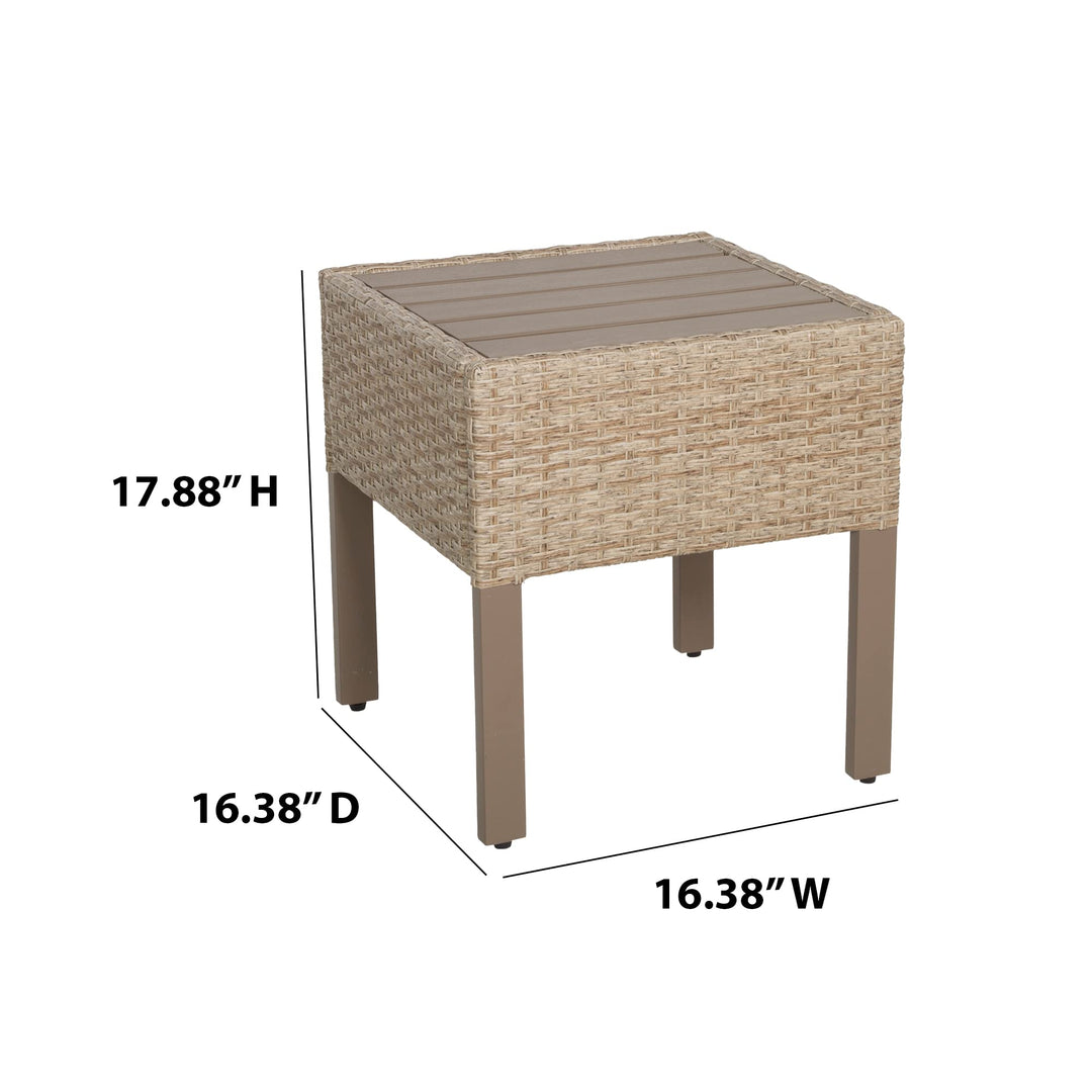 TK Classics TKC016B-ET Maui Outdoor End Table in Natural Aged Wicker Brown - Diamond Home USA