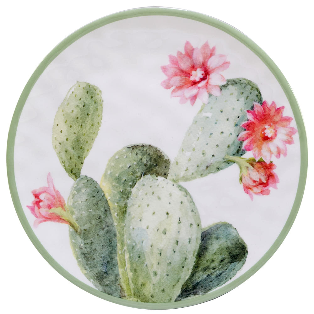 Desert Beauty 9" Salad/dessert Plates Set Of 6 Dia Green Multi Color Pink Floral - Diamond Home USA