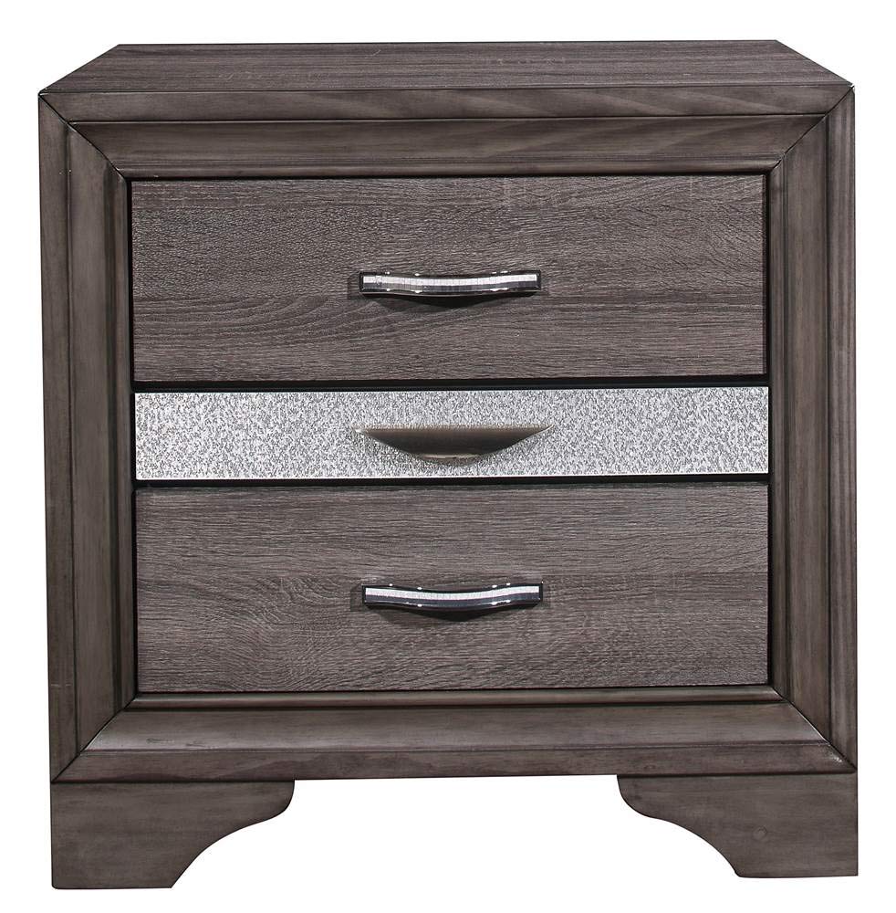 Global Furniture USA Seville Nightstand in Gray Nighstand - Diamond Home USA