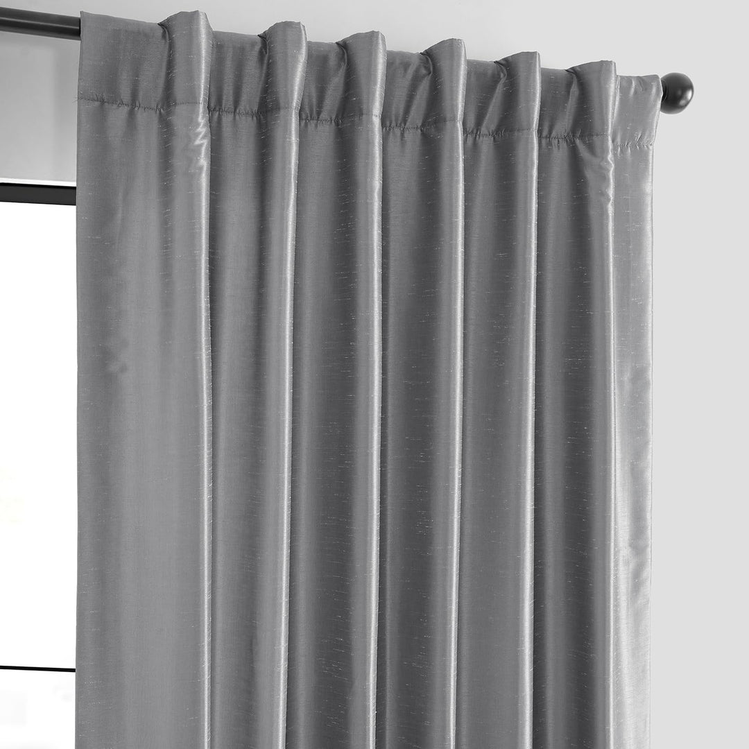 Exclusive Fabrics Textured Faux Dupioni Silk Thermal Blackout Curtains (1 Panel)