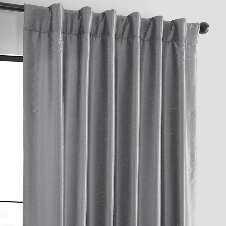 Exclusive Fabrics Textured Faux Dupioni Silk Thermal Blackout Curtains (1 Panel)