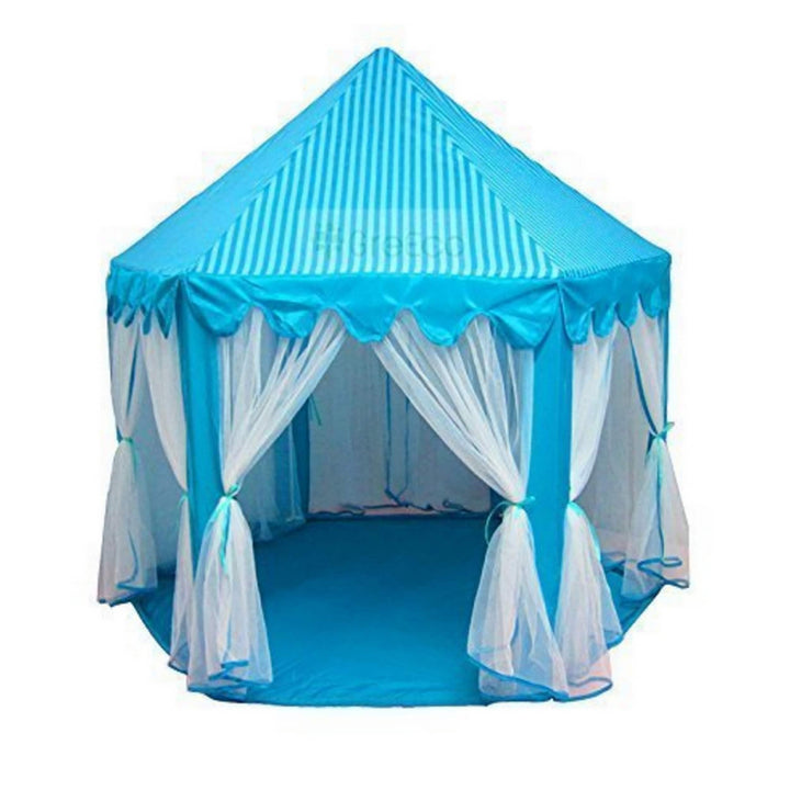 55'' X 53'' Girls Large Princess Castle Play Tent with Star Lights Blue - Diamond Home USA