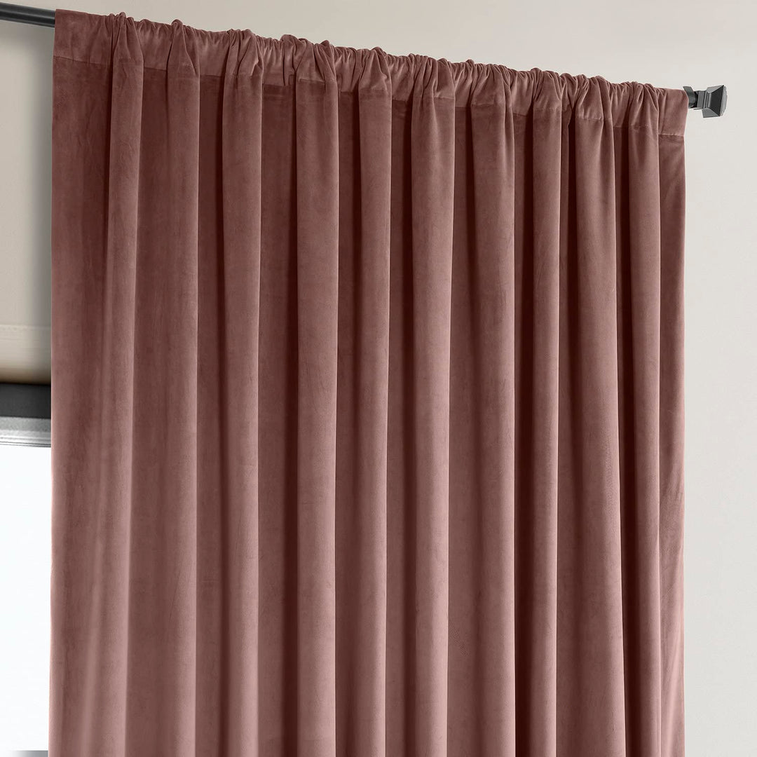 Exclusive Fabrics Heritage Plush Velvet Room Darkening Curtains (1 Panel) Luxury Velvet Curtains for Bedroom & Living Room.