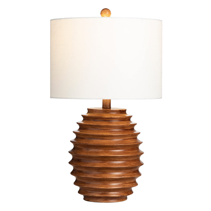 Honeycomb Table Lamp 24" X 14" Brown Tan White Mid-Century Modern Nautical - Diamond Home USA