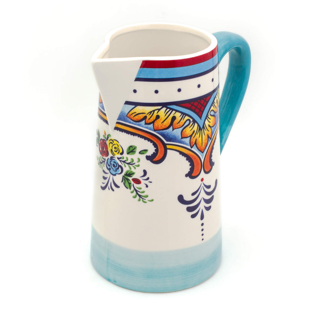 Euro Ceramica Zanzibar Collection Vibrant 9.4" Decorative Ceramic Pitcher - Diamond Home USA