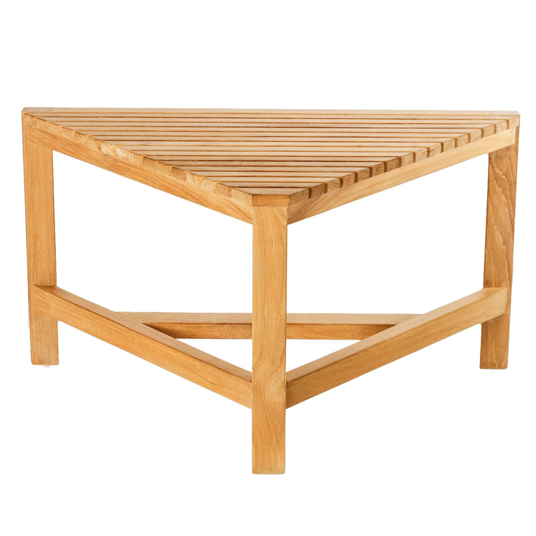 Teak Shower Bench Fiji Corner 31" (80 Cm) Brown Solid Color Traditional - Diamond Home USA