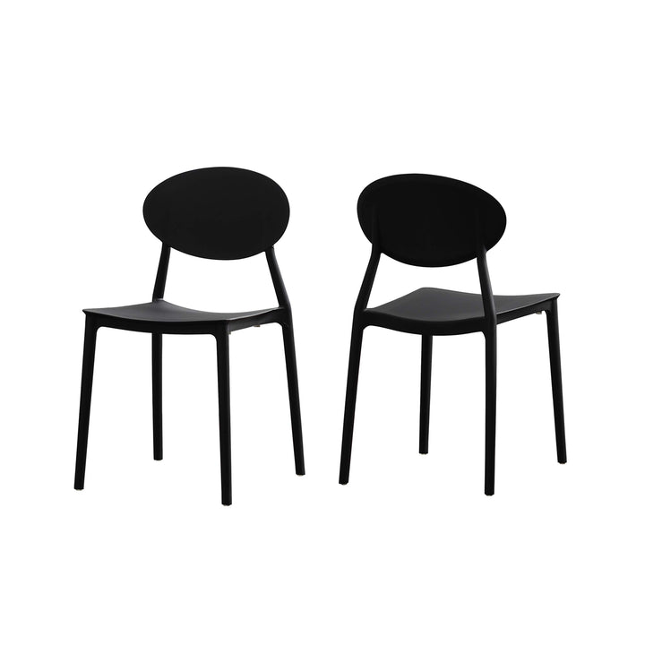 Christopher Knight Home 306513 Brynn Outdoor Plastic Chairs (Set of 2) Black