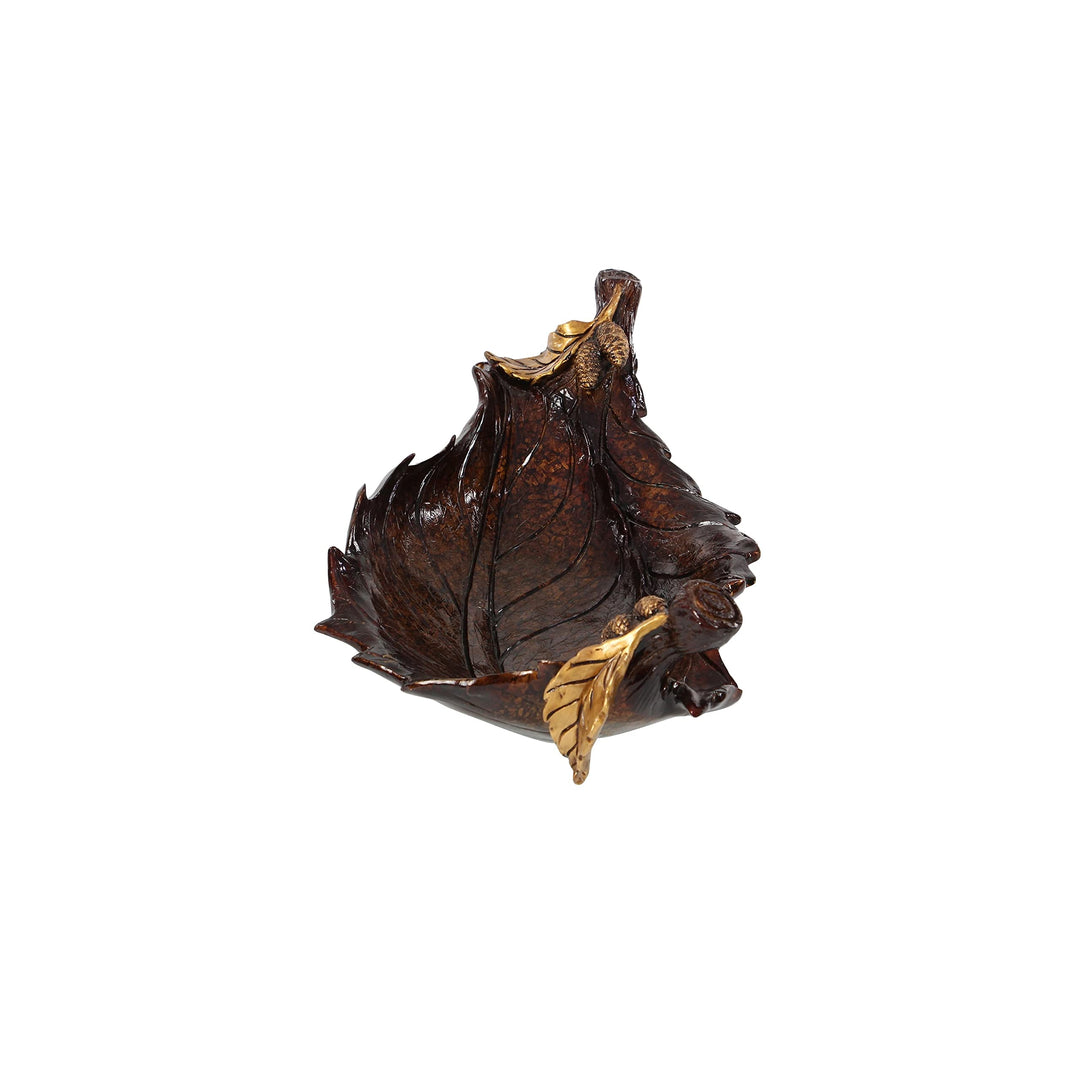 Bronze Polystone Traditional Decorative Bowl Nature 7 X 22 12 Solid Oval Plastic - Diamond Home USA