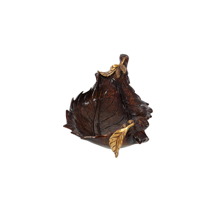 Bronze Polystone Traditional Decorative Bowl Nature 7 X 22 12 Solid Oval Plastic - Diamond Home USA