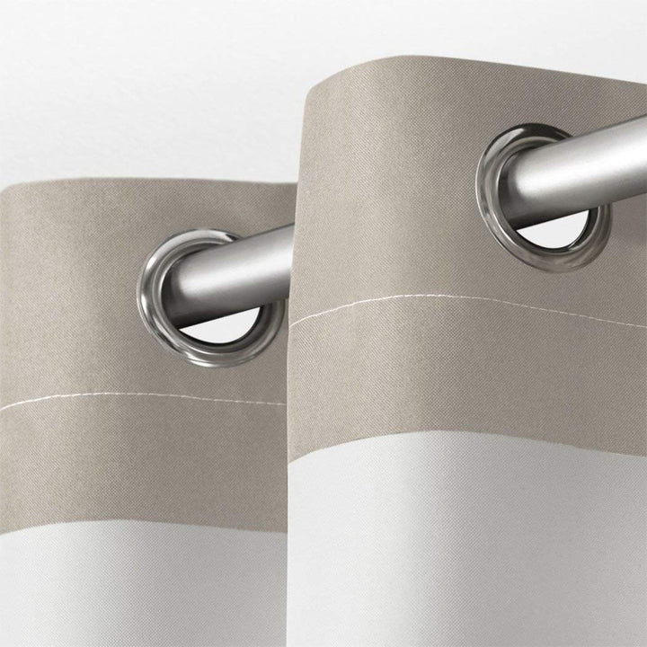 2 Piece 84 Inch Outdoor Stripe Gazebo Curtain Dark Striped